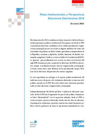 Retos institucionales y perspectivas