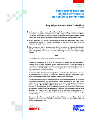 Perspectivas para una política democática en República Dominicana