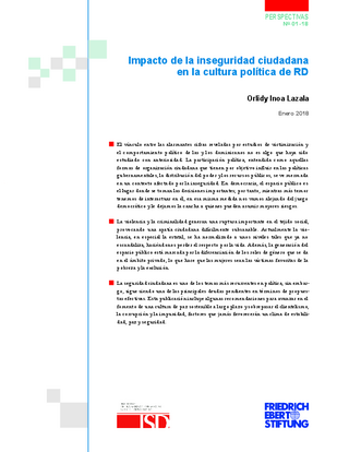 Impacto de la inseguridad ciudadana en la cultura política de RD